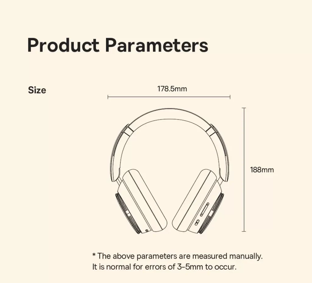 Baseus H1 Pro Wireless Headphone with -48dB Active Noise Cancellation, Bluetooth Connectivity, Hi-Res Certification, and LHDC Codec